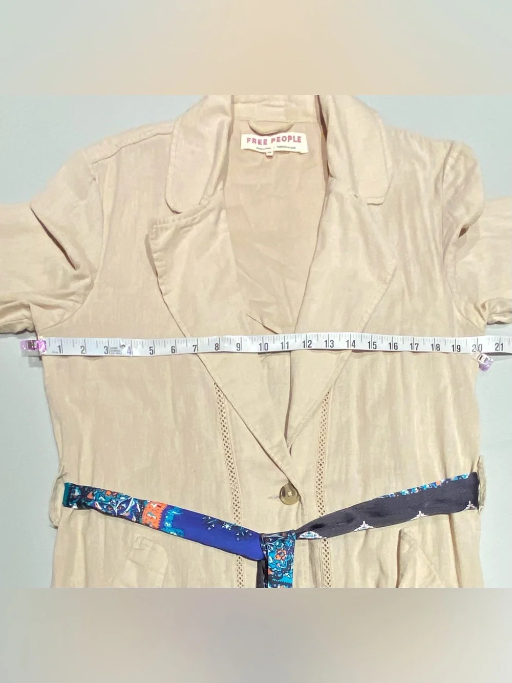 Free People Rory Linen-Blend Duster Trench Dress, size XS